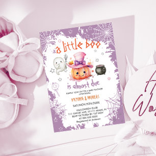 Invitación Halloween Boo Chica Baby Shower
