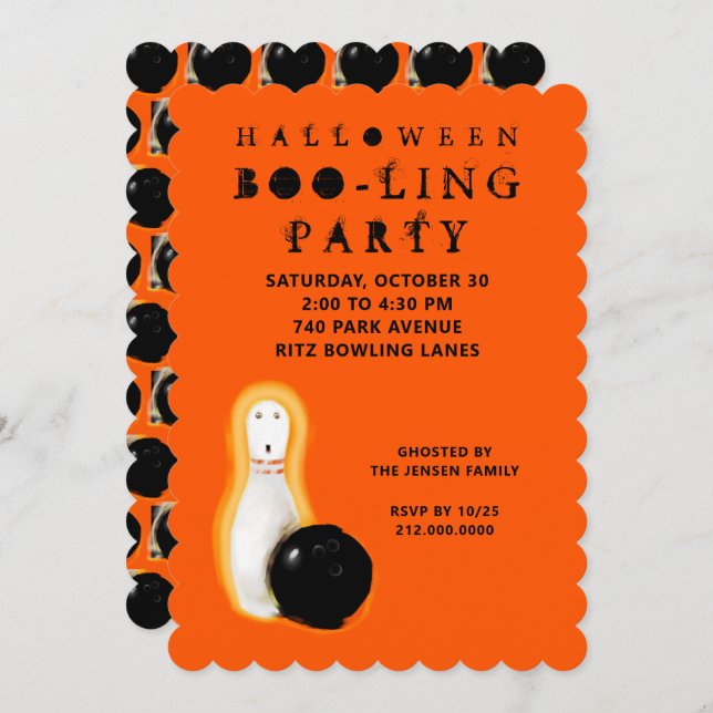 Invitación Halloween Bowling Party Invitations (Anverso / Reverso)