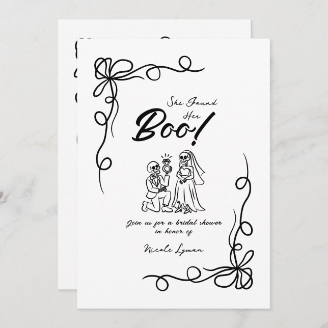 Invitación Halloween Bridal Shower (Anverso / Reverso)