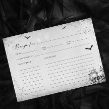 Halloween Bridal Shower Repcipe Card