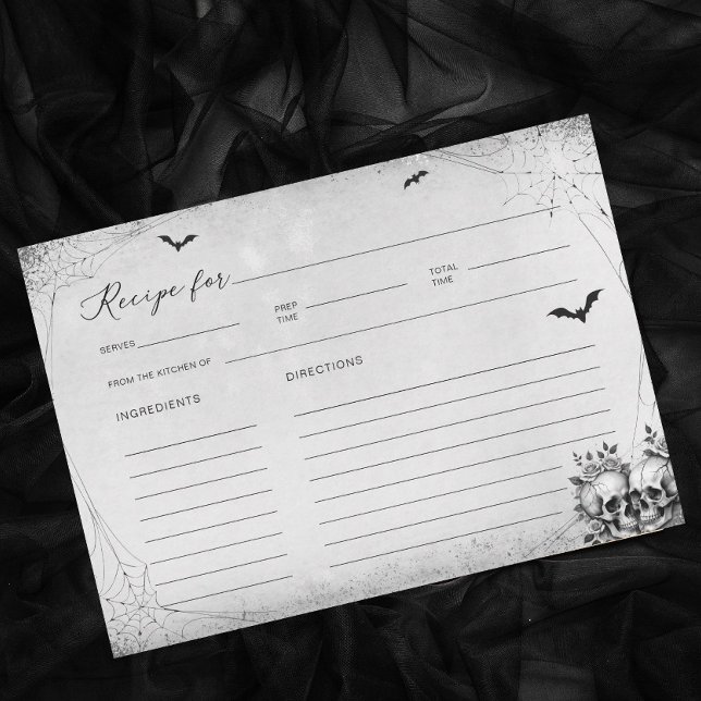 Invitación Halloween Bridal Shower Repcipe Card (Subido por el creador)