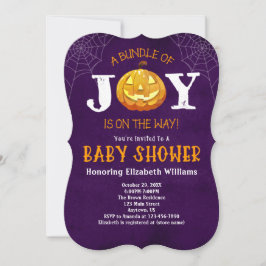 Invitación Halloween Bundle Of Joy Pumpkin Baby Shower