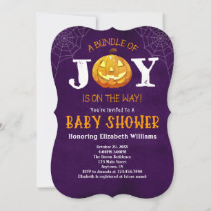 Invitación Halloween Bundle Of Joy Pumpkin Baby Shower