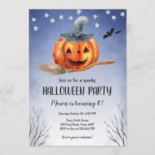 Invitación Halloween Calabaza Calabaza de Brujas Fantasma Cum