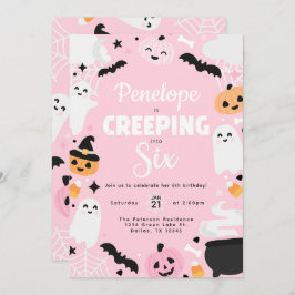 Invitación Halloween Calabaza de fantasma 6to cumpleaños