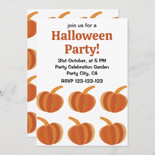 Invitación Halloween Calabaza otoño otoño halloween (Anverso / Reverso)