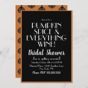 Invitación Halloween Calabaza Spice and Wine Bridal Shower