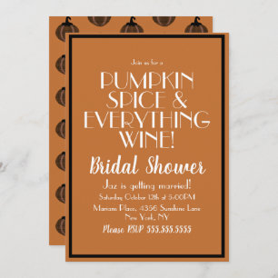 Invitación Halloween Calabaza Spice and Wine Bridal Shower