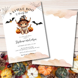 Invitación Halloween Calabaza Vaca Pequeño Bote Baby Shower