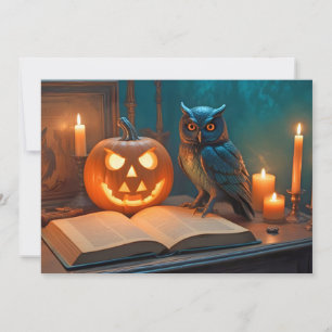 Invitación Halloween Calabazas de búho Cute Spooky Festividad