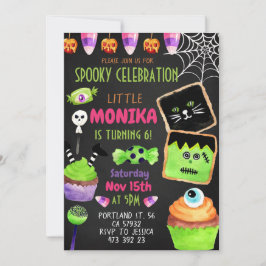 Invitación Halloween Candy Cookies Spooktacular Niños Cumplea
