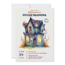 Halloween Casa Calentadora Hogar Húmedo acuarela