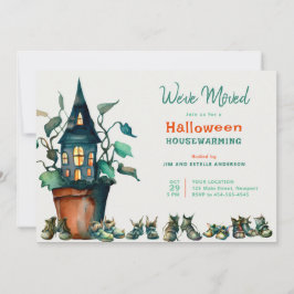 Invitación Halloween Casa Calentando nueva planta de zapatos 