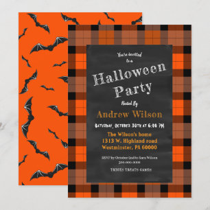 Invitación Halloween Chalkboard