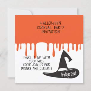 Invitación Halloween Cocktail Night Fiesta Gorra negro modern