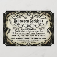 Halloween Cócteles Góticos Negros y Tan Invitados