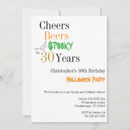 Invitación Halloween con 30 años, Fiesta espeluznante