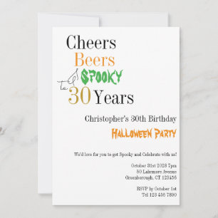 Invitación Halloween con 30 años, Fiesta espeluznante