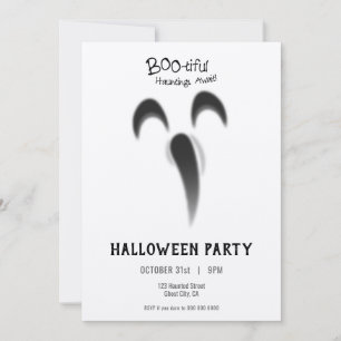 Invitación Halloween con bellos Hauntings