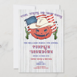 Invitación Halloween con calabaza patriótica