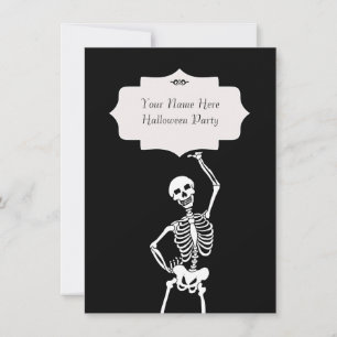 Invitación Halloween con esqueletos