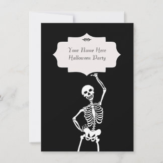 Invitación Halloween con esqueletos