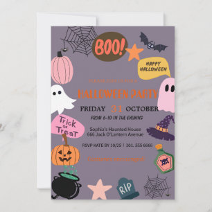 Invitación Halloween con ghost y calabaza
