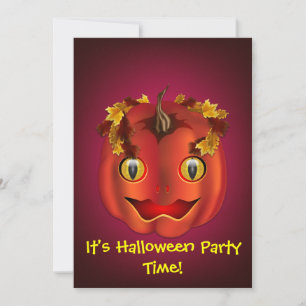 Invitación Halloween con ojos de serpiente Jack-O-Lantern