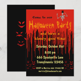 Invitación Halloween con sangre goteante