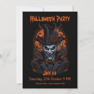Invitación Halloween con vampiros