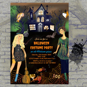INVITACIÓN HALLOWEEN COSTUME WITCHES FIESTA