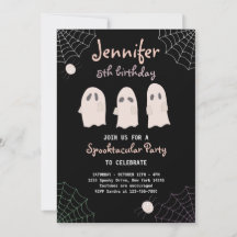 Halloween Curte Ghost Birthday Spooktacular Invita