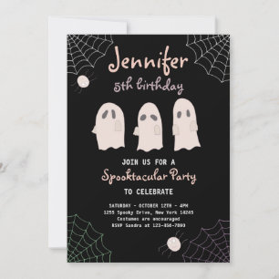 Invitación Halloween Curte Ghost Birthday Spooktacular Invita