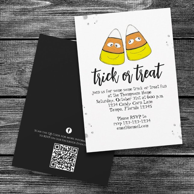 Invitación Halloween Cute Candy Corn Social Media QR Code (Subido por el creador)