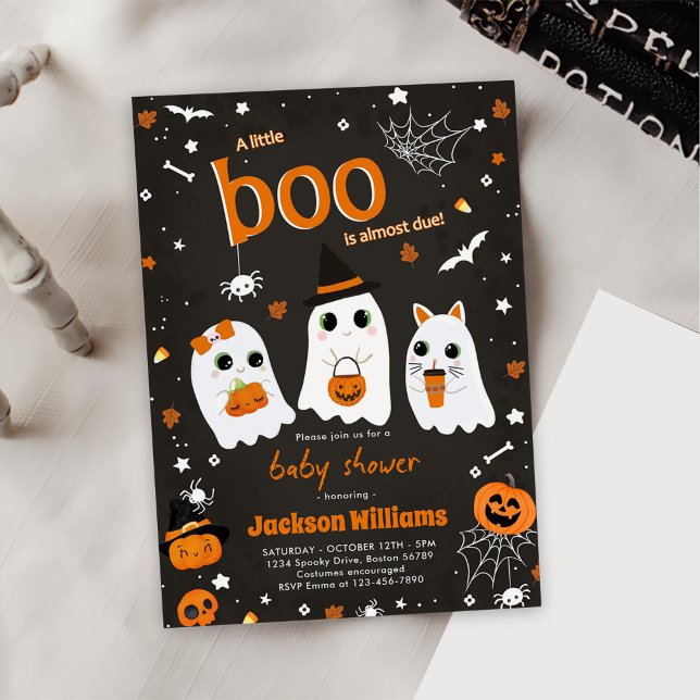 Invitación Halloween Cute Ghost Baby Shower (Subido por el creador)