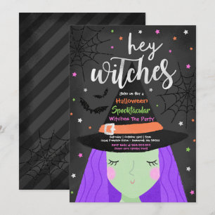 Invitación Halloween Cute Hey Wites Fiesta de té de Halloween