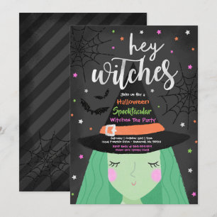 Invitación Halloween Cute Hey Wites Fiesta de té de Halloween