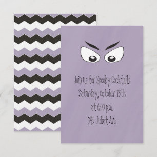 Invitación Halloween Cute Ojos Espeluznantes Espantosos Chevr
