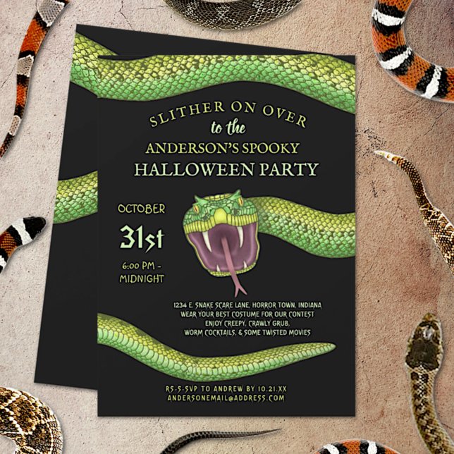 Invitación Halloween Da Miedo La Espuma Verde De La Serpiente (Subido por el creador)