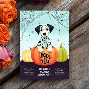 Invitación Halloween Dalmatia Calabaza Cute Perro Fiesta