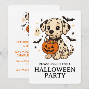 Invitación Halloween Dalmatian Trick o Trate a Fiesta
