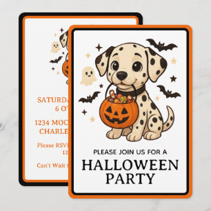 Invitación Halloween Dalmatian Trick o Trate a Fiesta