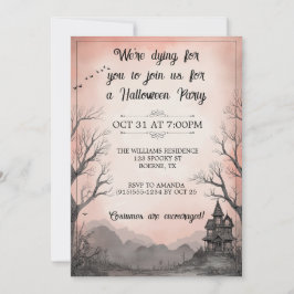 Invitación Halloween de adultos en una casa tremendamente emb