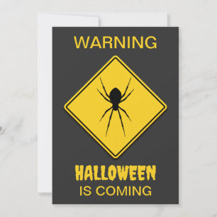 Invitación Halloween de advertencia de araña