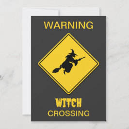 Invitación Halloween de advertencia de bruja