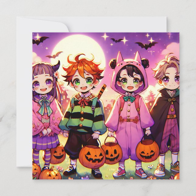 Invitación Halloween de Anime Kid (Anverso)