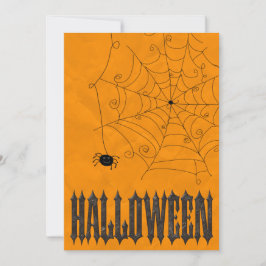 Invitación Halloween de arañas y telarañas espeluznantes