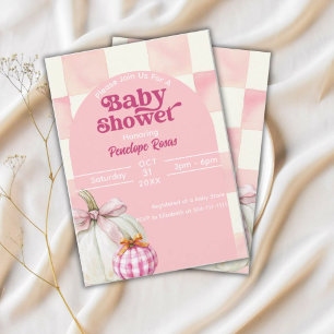 Invitación Halloween de Baby Shower de la caída de calabaza r