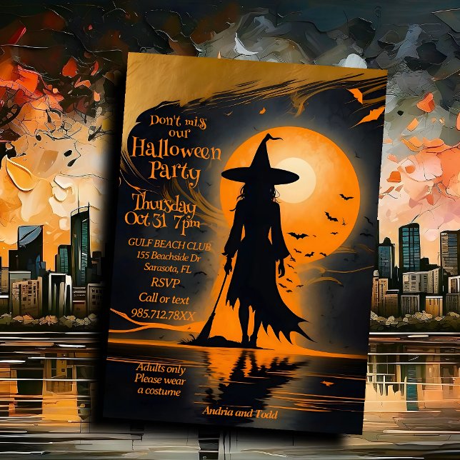 Invitación Halloween de bruja mística de Silhouette (Subido por el creador)