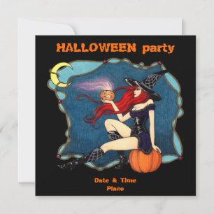 Invitación Halloween de brujas